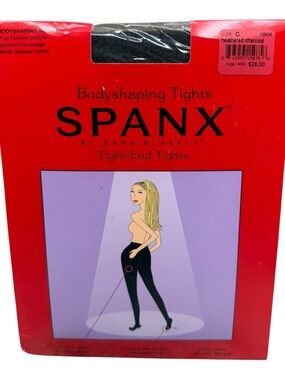 SPANX Women's Size C Tight-End Shaping Tights Tummy Control Heathered Charcoal